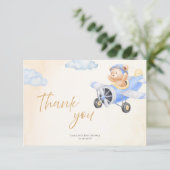 Bearly Wait Baby Shower Thank You Card  Bedankkaart (Staand voorkant)