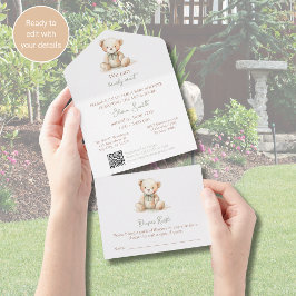 Bearly Wait Baby Shower Uitnodiging Alles in Eén