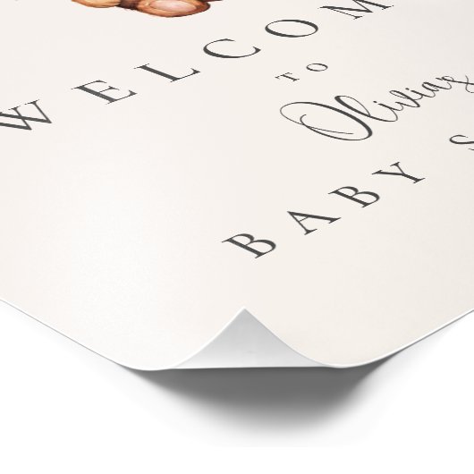 Bearly Wait Baby Shower Welkom Foto Afdruk (Hoek)