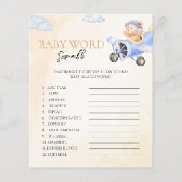 Bearly Wait Baby shower Word Scramble Flying Beer
