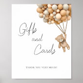 Bearly Wait Ballon Baby shower geschenken en Kaart Poster (Voorkant)