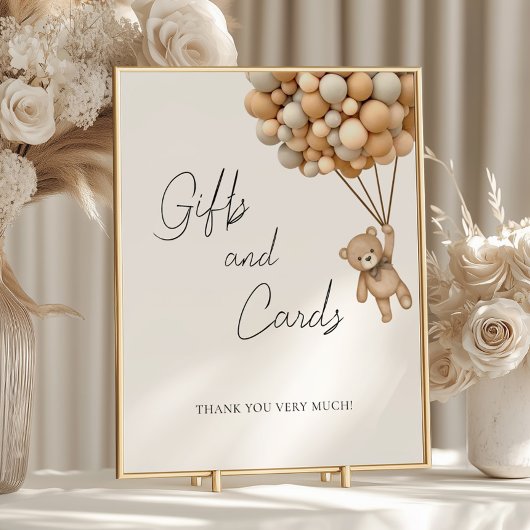 Bearly Wait Ballon Baby shower geschenken en Kaart Poster