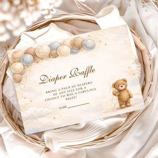 Bearly Wait Ballon Luier Raffle Informatiekaartje