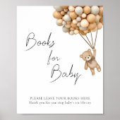 Bearly Wait Balloon Baby shower Boeken voor Baby Poster (Voorkant)