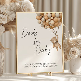 Bearly Wait Balloon Baby shower Boeken voor Baby Poster