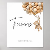 Bearly Wait Balloon Baby shower Favorietenbord Poster (Voorkant)