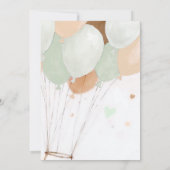 Bearly Wait Balloons Bow Sage Tan Chic Baby shower Kaart (Achterkant)