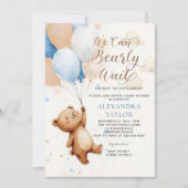 Bearly Wait Balloons Waterverf Boy Baby shower Kaart (Voorkant)