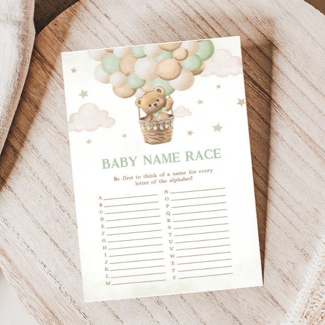 Bearly Wait Bear Baby Shower Baby Name Race Game (Bearly Wait Bear Baby Shower Game)