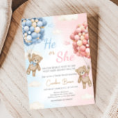 Bearly Wait Bear Balloon Gender Reveal  Kaart