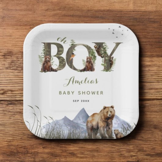 Bearly Wait Beer Adventure Moss Green Oh Boy Papieren Bordje