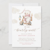 Bearly Wait Beer Scooter Girl Baby shower Kaart (Voorkant)