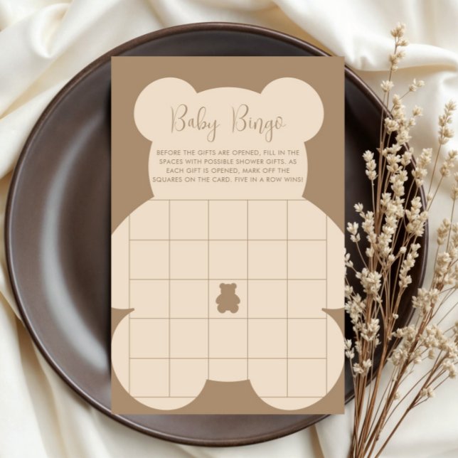 Bearly Wait Beige Baby Bingo kaart (Creator heeft geüpload)