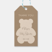 Bearly Wait Beige Baby Shower Bedankt Cadeaulabel (Voorkant)