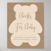 Bearly Wait Beige Baby Shower Books For Baby Poster (Voorkant)