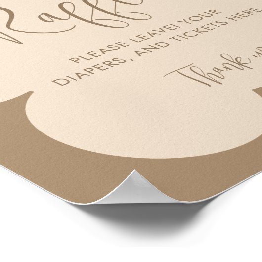 Bearly Wait Beige Baby Shower Diaper Raffle Poster (Hoek)