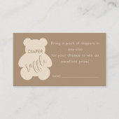 Bearly Wait Beige Baby Shower Diaper Raffle Ticket Informatiekaartje (Voorkant)