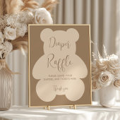 Bearly Wait Beige Baby Shower Luier Raffle Poster