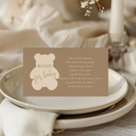 Bearly Wait Beige Boeken voor de babyborrel Informatiekaartje