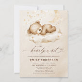 Bearly Wait Beige Genderneutraal Baby shower Kaart (Voorkant)