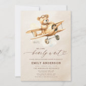 Bearly Wait Beige Genderneutraal Baby shower Kaart (Voorkant)