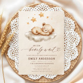 Bearly Wait Beige Genderneutraal Baby shower Kaart