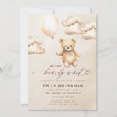 Bearly Wait Beige Genderneutraal Baby shower Kaart (Voorkant)