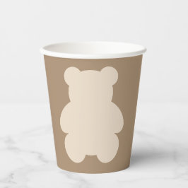 Bearly Wait Beige Knuffelbeer Baby Shower Papieren Bekers