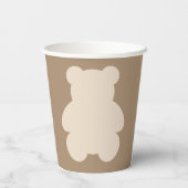 Bearly Wait Beige Teddy Bear Baby Shower Papieren Bekers (Achterkant)