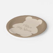 Bearly Wait Beige Teddy Bear Baby Shower Papieren Bordje (Gekanteld)