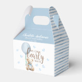 Bearly Wait Blauw Baby shower gunstbox Bedankdoosjes (Achterkant)