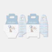 Bearly Wait Blauw Baby shower gunstbox Bedankdoosjes (Uitgevouwen)