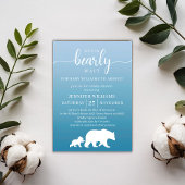 Bearly Wait Blauwe Gradiënt Baby Shower Kaart