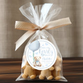 Bearly Wait Blauwe Teddibeer Baby Shower Sticker