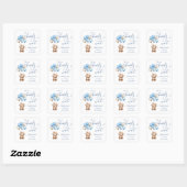 Bearly Wait Blauwe Teddybeer Baby Shower Vierkante Sticker (Vel)