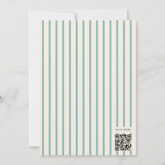 Bearly Wait blue Balloon Baby Shower QR Code Kaart (Achterkant)