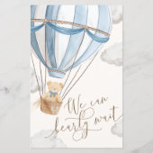 Bearly Wait Blue Guess Who Baby Shower Game (Achterkant)