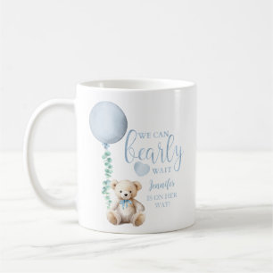 Bearly Wait Blue Teddy Bear Baby shower Coffee Mok