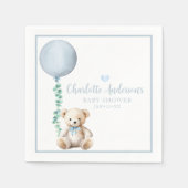 Bearly Wait Blue Teddy Bear Baby shower servetten (Voorkant)