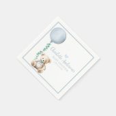 Bearly Wait Blue Teddy Bear Baby shower servetten (Hoek)