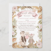 Bearly Wait Boho Beer Familie Virtuele Baby Shower Kaart (Voorkant)