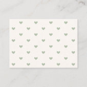 Bearly Wait Boho Green Baby shower Luierkrabbel Informatiekaartje (Achterkant)