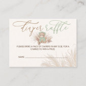 Bearly Wait Boho Green Baby shower Luierkrabbel Informatiekaartje (Voorkant)