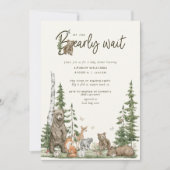 Bearly Wait Bosdieren Baby Shower Kaart (Voorkant)