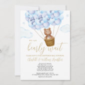 Bearly Wait Boy Baby Shower Per Post Foto Kaart (Voorkant)