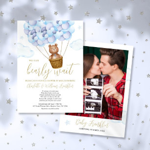 Bearly Wait Boy Baby shower per post Foto Kaart