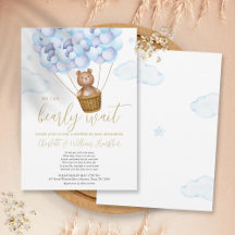 Bearly Wait Boy Baby Shower Per Post Op Afstand