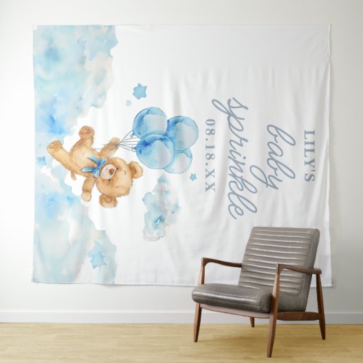 Bearly Wait Boy Baby shower Sprinkle Foto Prop Wandkleed (In Situ (horizontaal))
