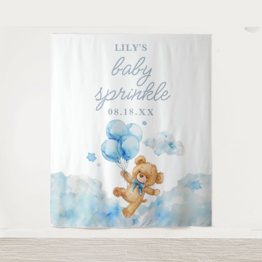 Bearly Wait Boy Baby shower Sprinkle Foto Prop Wandkleed (Voorkant)