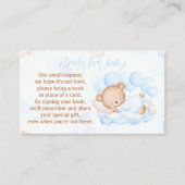 Bearly Wait Boy Blue Baby shower Boeken voor Baby Informatiekaartje (Voorkant)